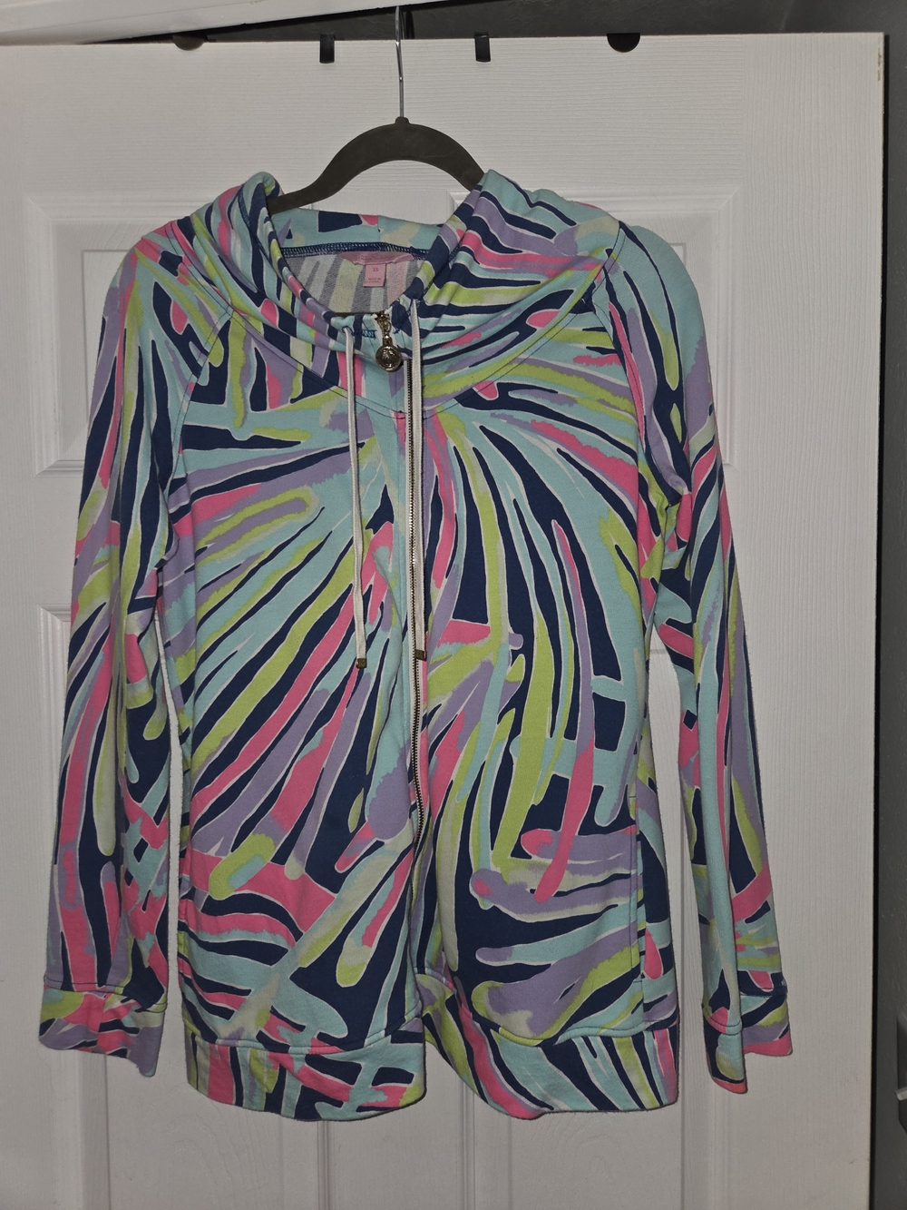 Lilly Pulitzer Multicolor Striped Hooded Zip-Up with Pastel Accents